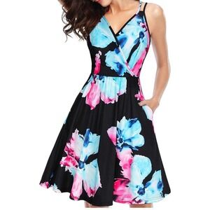 ININ‎ Women's Summer Dresses Casual Beach Boho Vacation Outfits Spaghetti Sz M